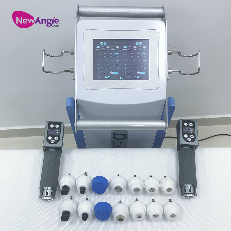 Dual-channel electromagnetic shock wave treatment machine for cellulite removal